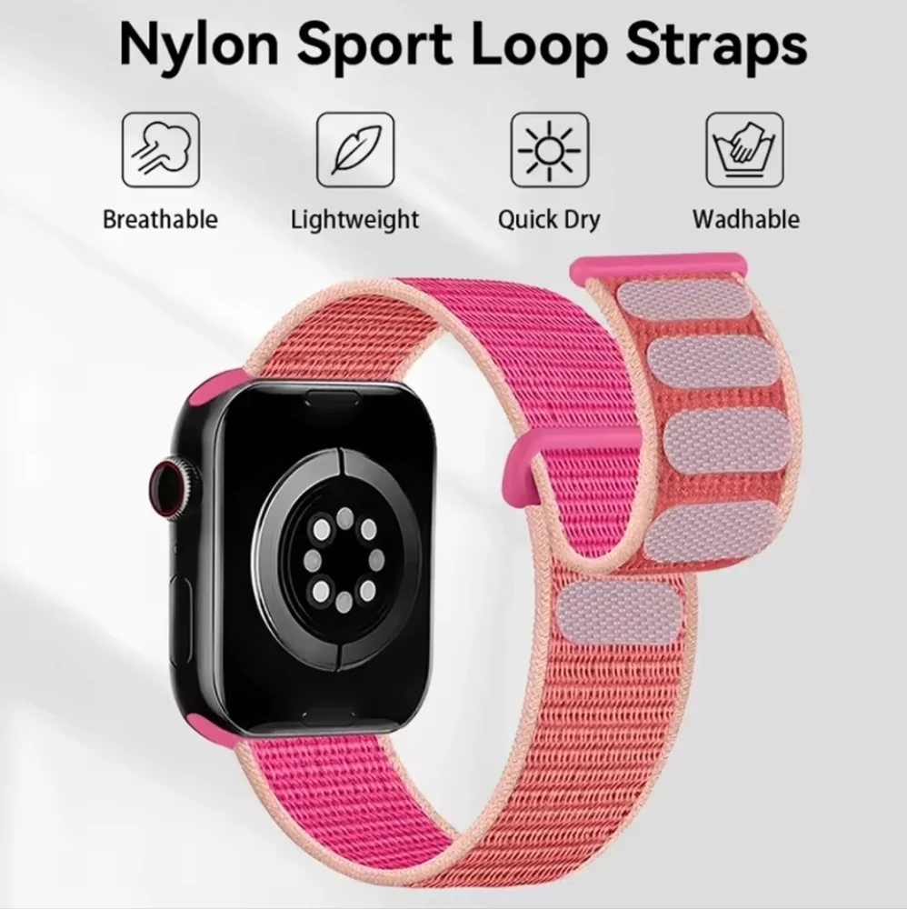 Nylon Dual Strap Watch Bands - 2 Pack - Compatible with Apple Watch 38 40 41 mm